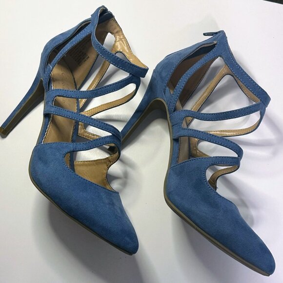 LC Lauren Conrad Blue Strappy Heels - Picture 13 of 13